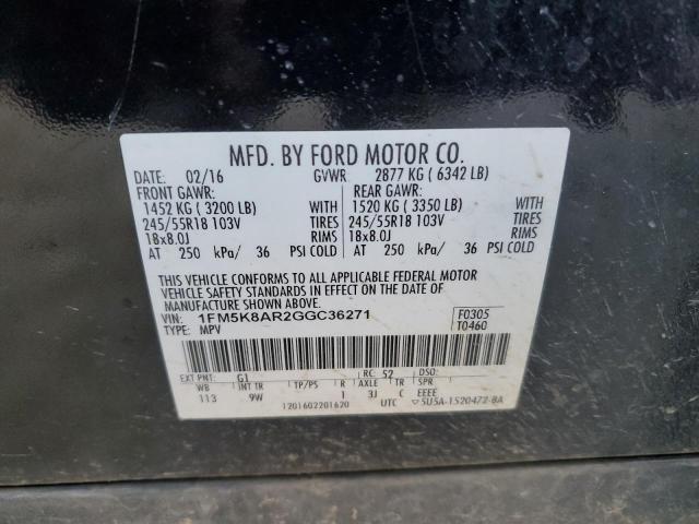 1FM5K8AR2GGC36271 - 2016 FORD EXPLORER POLICE INTERCEPTOR 黑色 照片 13