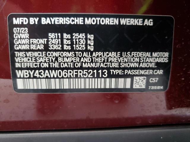 WBY43AW06RFR52113 - 2024 BMW I4 EDRIVE 35 RED photo 13