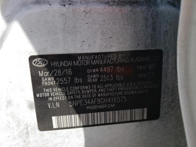 5NPE34AF8GH416575 - 2016 HYUNDAI SONATA SPORT Weiß Foto 12