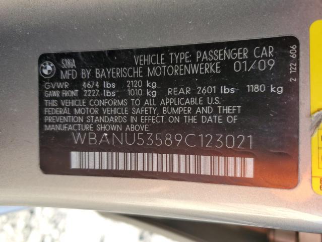 WBANU53589C123021 - 2009 BMW 528I I BEIGE photo 12
