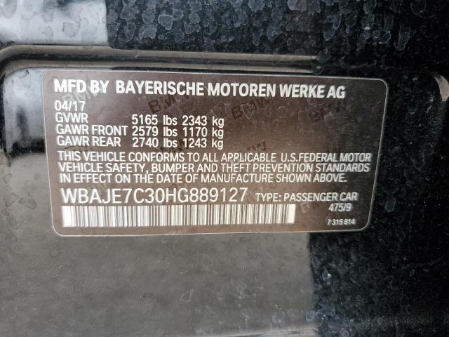 WBAJE7C30HG889127 - 2017 BMW 540 XI BLACK photo 12