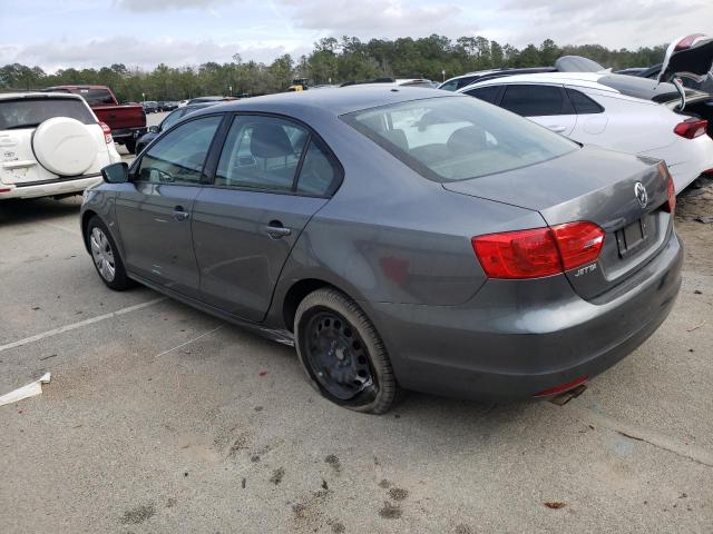 3VW2K7AJ8CM345309 - 2012 VOLKSWAGEN JETTA BASE GRAY photo 2