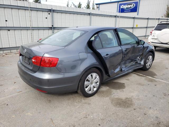 3VW2K7AJ8CM345309 - 2012 VOLKSWAGEN JETTA BASE GRAY photo 3