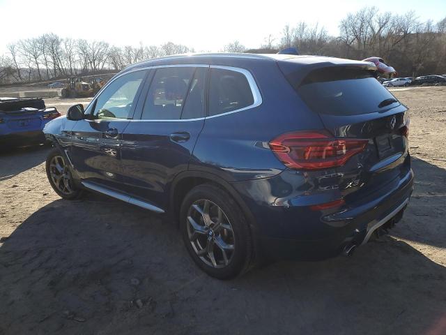 5UXTY5C08M9F77053 - 2021 BMW X3 XDRIVE30I BLUE photo 2