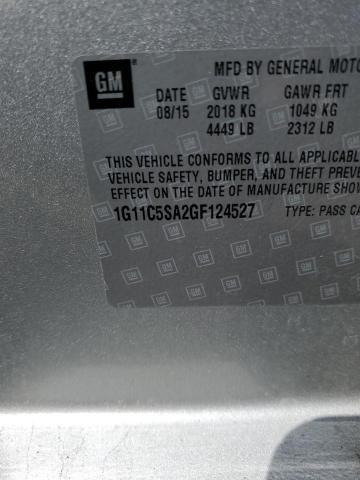 1G11C5SA2GF124527 - 2016 CHEVROLET MALIBU LIM LT 银色 照片 12