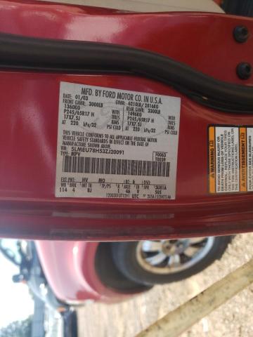 5LMEU78H53ZJ20091 - 2003 LINCOLN AVIATOR 红色 照片 10