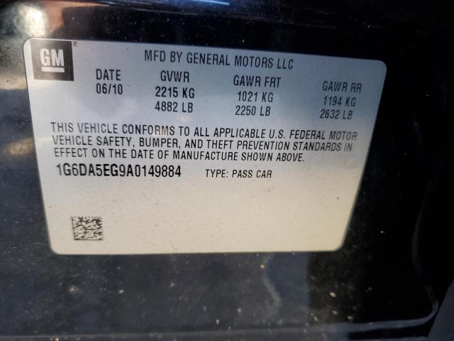 1G6DA5EG9A0149884 - 2010 CADILLAC CTS BLACK photo 12