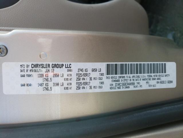 2C4RC1BG8CR400980 - 2012 CHRYSLER TOWN & COU TOURING 米色 照片 14