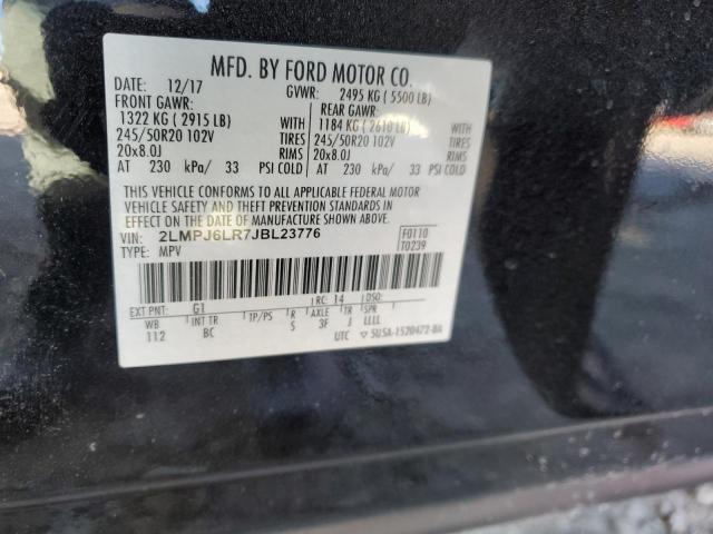 2LMPJ6LR7JBL23776 - 2018 LINCOLN MKX RESERVE Սև լուսանկար 14