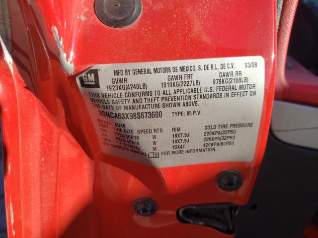 3GNCA63X98S673600 - 2008 CHEVROLET HHR SS 红色 照片 12