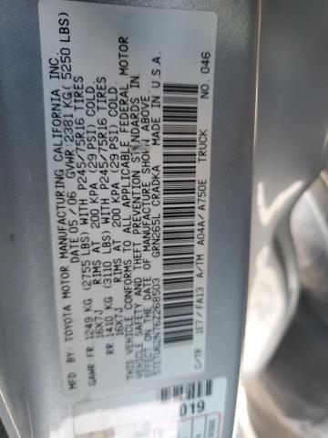 5TETU62N76Z268503 - 2006 TOYOTA TACOMA PRERUNNER ACCESS CAB SILVER photo 12