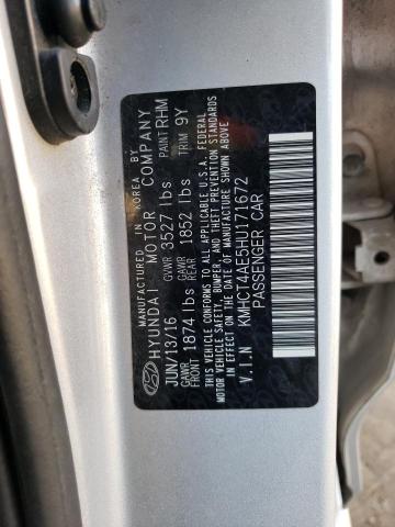 KMHCT4AE5HU171672 - 2017 HYUNDAI ACCENT SE SILVER photo 12