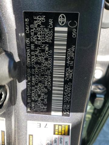 JTDKARFP5J3083116 - 2018 TOYOTA PRIUS PRIM ნაცრისფერი ფოტო 13