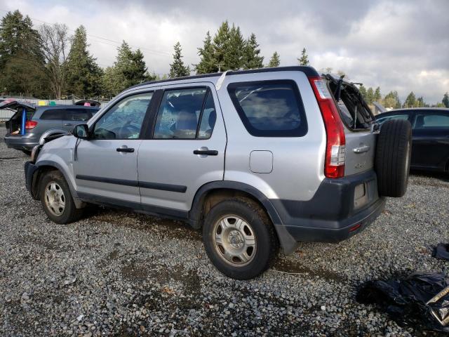 JHLRD78556C001398 - 2006 HONDA CR-V LX SILVER photo 2