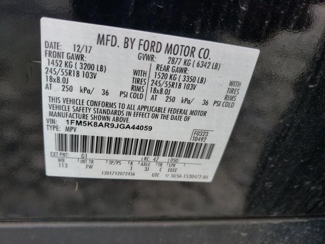 1FM5K8AR9JGA44059 - 2018 FORD EXPLORER POLICE INTERCEPTOR BLACK photo 14