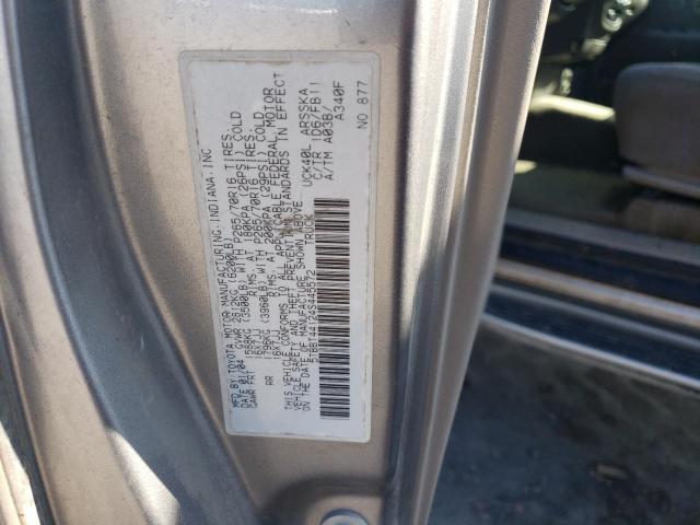 5TBBT44124S445572 - 2004 TOYOTA TUNDRA ACCESS CAB SR5 SILVER photo 12