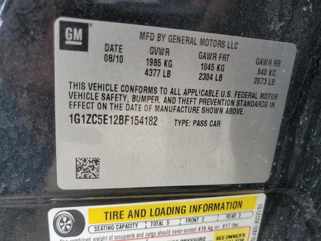 1G1ZC5E12BF154182 - 2011 CHEVROLET MALIBU 1LT 石墨色 照片 12