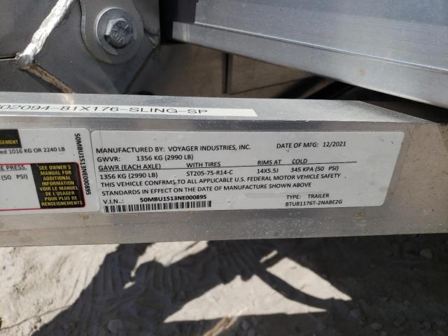 50MBU1513NE000895 - 2022 UTILITY TRAILER Ağ foto 10