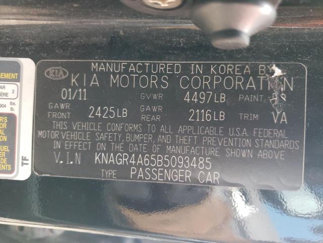 KNAGR4A65B5093485 - 2011 KIA OPTIMA SX BLACK photo 13