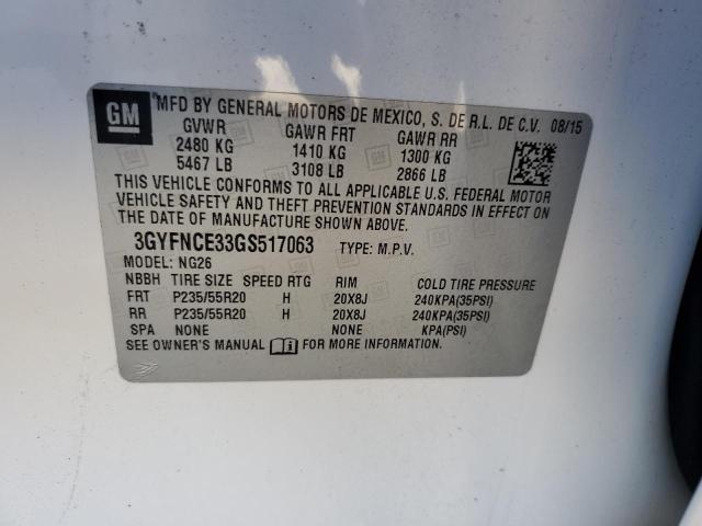 3GYFNCE33GS517063 - 2016 CADILLAC SRX PERFORMANCE COLLECTION 白色 照片 13