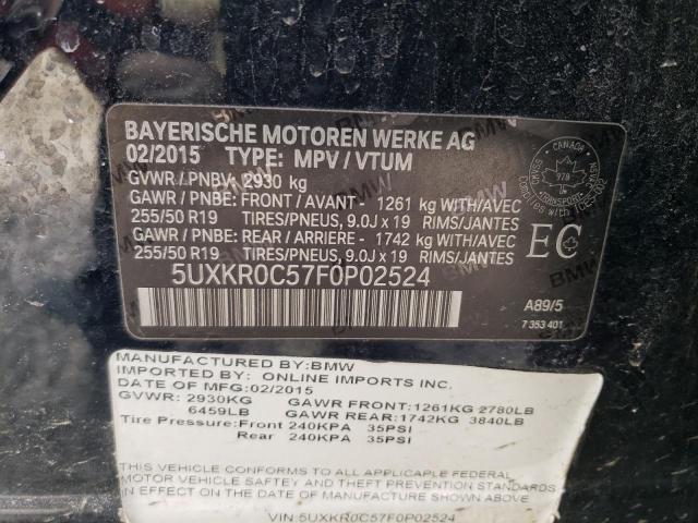 5UXKR0C57F0P02524 - 2015 BMW X5 XDRIVE35I BLACK photo 13