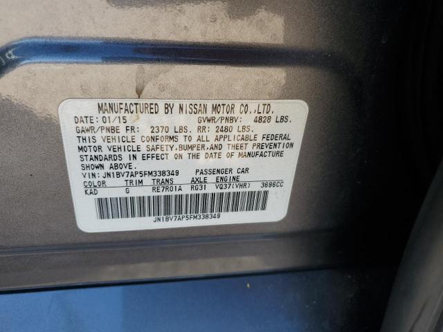 JN1BV7AP5FM338349 - 2015 INFINITI Q50 BASE ვერცხლისფერი ფოტო 12