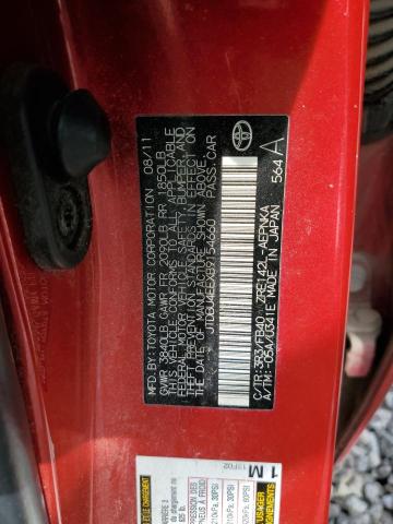 JTDBU4EEXB9154660 - 2011 TOYOTA COROLLA BASE RED photo 12