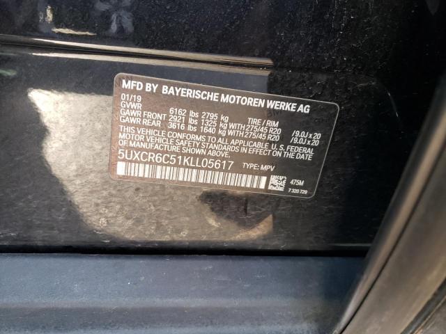 5UXCR6C51KLL05617 - 2019 BMW X5 XDRIVE40I BLACK photo 13