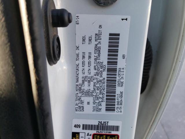 5TFRY5F14EX170194 - 2014 TOYOTA TUNDRA DOUBLE CAB SR/SR5 WHITE photo 12