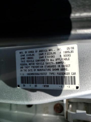 1HGCM56306A150727 - 2006 HONDA ACCORD SE SILVER photo 12