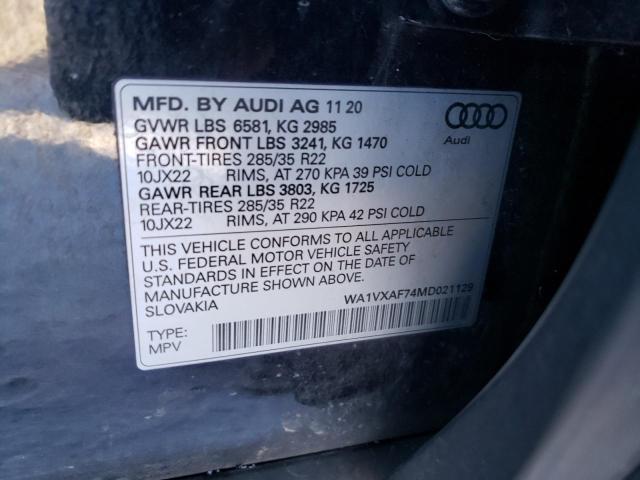 WA1VXAF74MD021129 - 2021 AUDI Q7 PRESTIGE BLACK photo 13