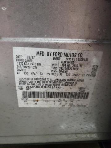 2LMPJ6LR5HBL26332 - 2017 LINCOLN MKX RESERVE Արծաթագույն լուսանկար 13