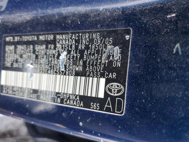 2T1KR32E46C557808 - 2006 TOYOTA COROLLA MA XR BLUE photo 12