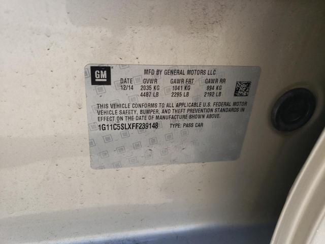 1G11C5SLXFF239148 - 2015 CHEVROLET MALIBU 1LT GOLD photo 12