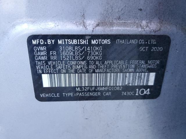 ML32FUFJ6MHF01082 - 2021 MITSUBISHI MIRAGE G4 ES SILVER photo 12