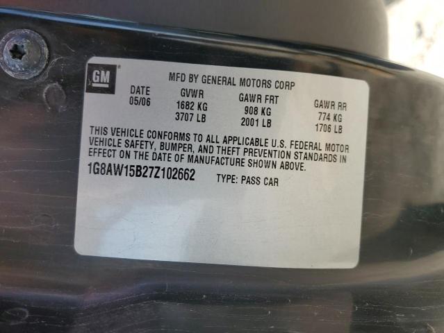 1G8AW15B27Z102662 - 2007 SATURN ION LEVEL 3 BLACK photo 12