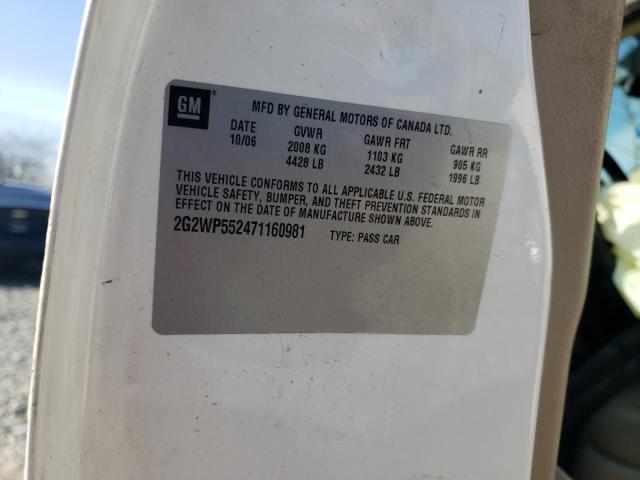 2G2WP552471160981 - 2007 PONTIAC GRAND PRIX 白色 照片 12