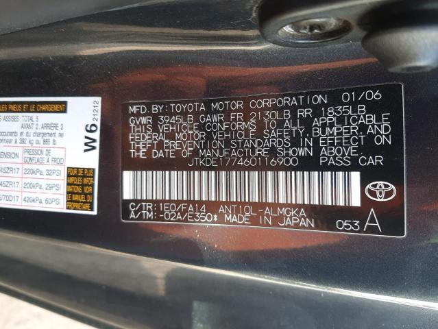 JTKDE177460116900 - 2006 TOYOTA SCION TC 灰色 照片 12