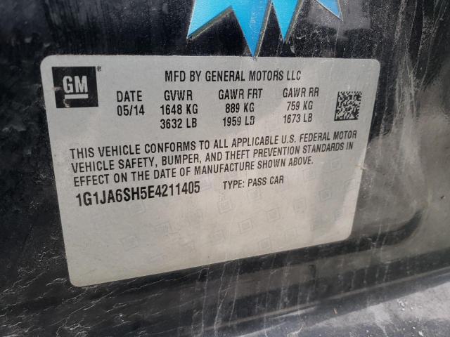 1G1JA6SH5E4211405 - 2014 CHEVROLET SONIC LS BLACK photo 12