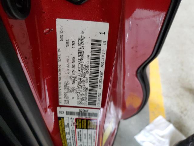 5TFSZ5AN9HX093867 - 2017 TOYOTA TACOMA ACCESS CAB წითელი ფოტო 12