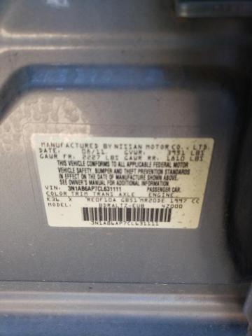 3N1AB6AP7CL631111 - 2012 NISSAN SENTRA 2.0 GRAY photo 12