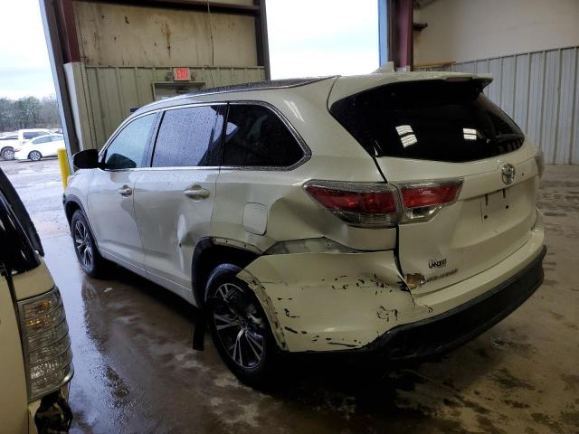 5TDKKRFH2GS144872 - 2016 TOYOTA HIGHLANDER XLE WHITE photo 2