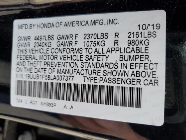 19UUB1F58LA007377 - 2020 ACURA TLX TECHNOLOGY 黑色 照片 12