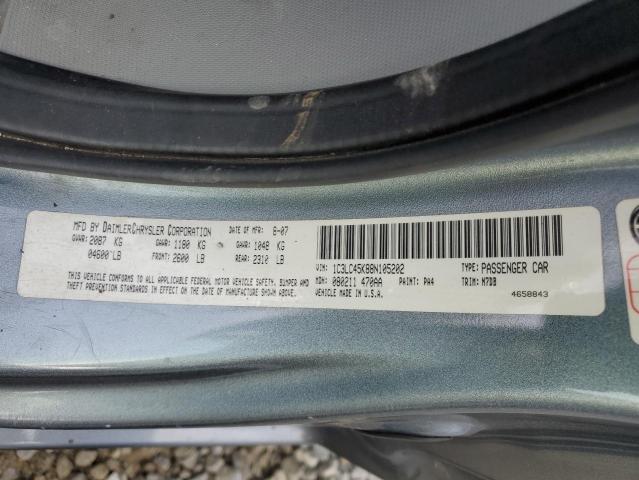 1C3LC45K88N105202 - 2008 CHRYSLER SEBRING BLUE photo 12