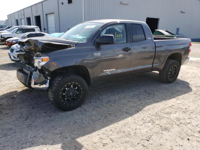 5TFUY5F12EX364572 - 2014 TOYOTA TUNDRA DOUBLE CAB SR/SR5 GRAY photo 1
