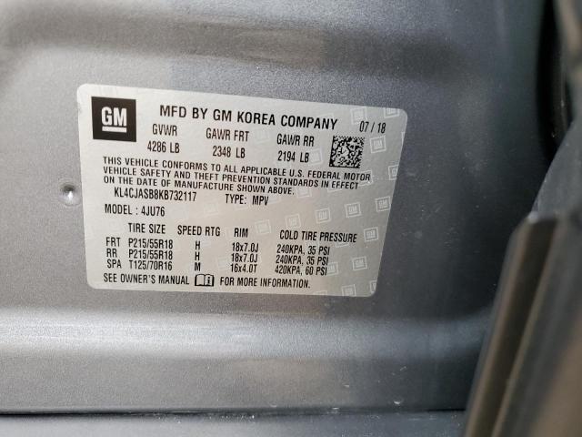 KL4CJASB8KB732117 - 2019 BUICK ENCORE PREFERRED Сұр фото 12