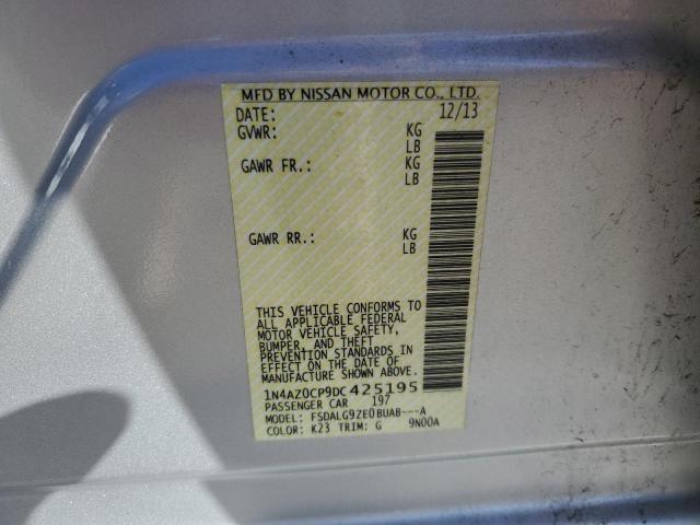 1N4AZ0CP9DC425195 - 2013 NISSAN LEAF S SILVER photo 12