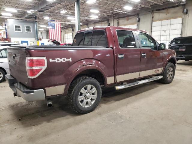 1FTFW1EV7AFA26791 - 2010 FORD F150 SUPERCREW BURGUNDY photo 3