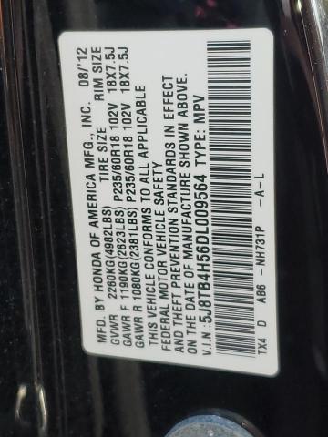 5J8TB4H56DL009564 - 2013 ACURA RDX TECHNOLOGY BLACK photo 13