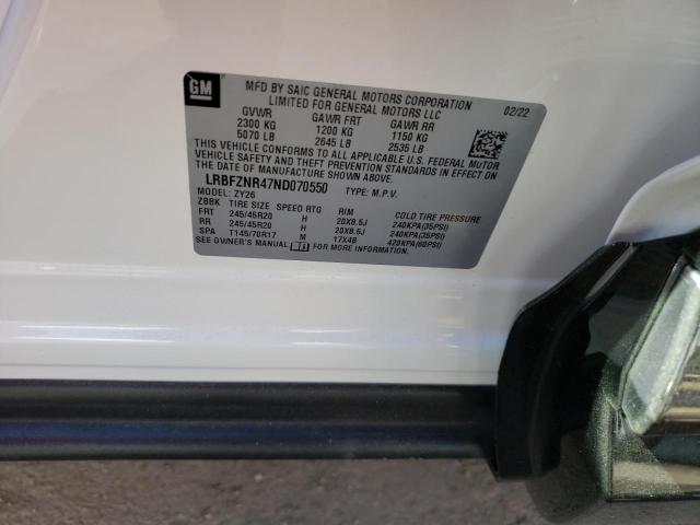 LRBFZNR47ND070550 - 2022 BUICK ENVISION ESSENCE თეთრი ფოტო 13